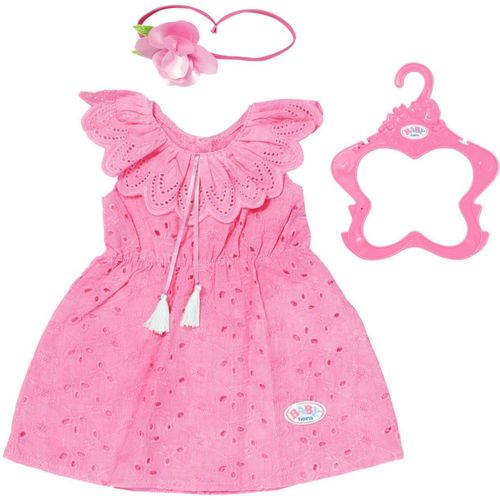 Baby Born Puppenkleidung Trendy Blumenkleid, 43 cm, mit Kleiderbügel, rosa