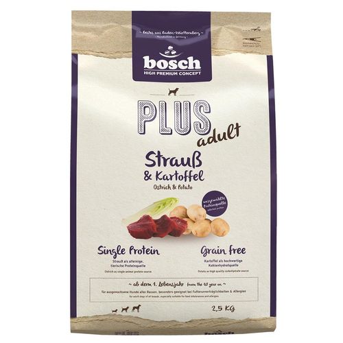 Bosch PLUS Hunde-Trockenfutter Strauß & Kartoffel 2,5kg