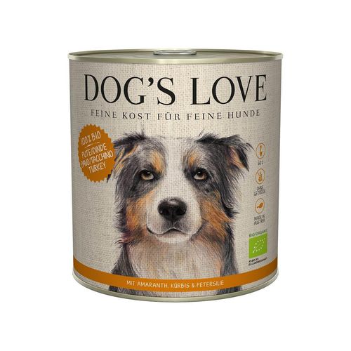 Dog's Love Bio Pute mit Amaranth, Kürbis und Petersilie 12x800g