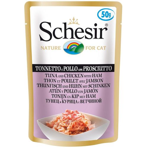 Schesir Cat Thunfisch, Huhn mit Schinken 30x50g