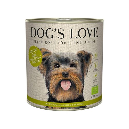 Dog's Love Bio Huhn mit Buchweizen, Sellerie und Basilikum 12x800g