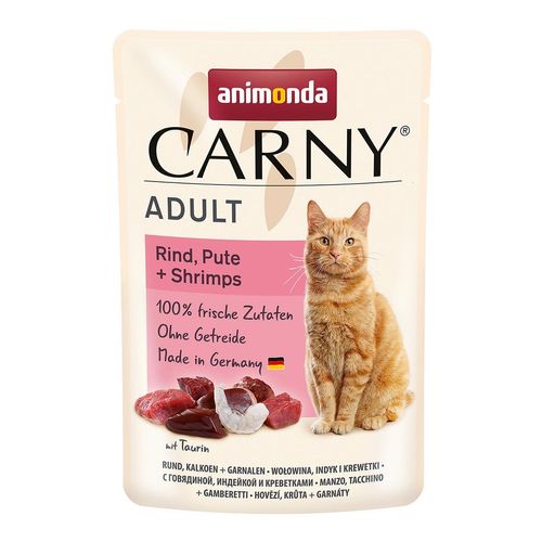 animonda Carny Adult Rind, Pute + Shrimps 24x85g