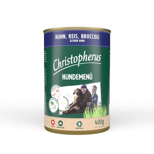 Christopherus Hundemenü Senior mit Huhn, Reis und Broccoli 24x400g