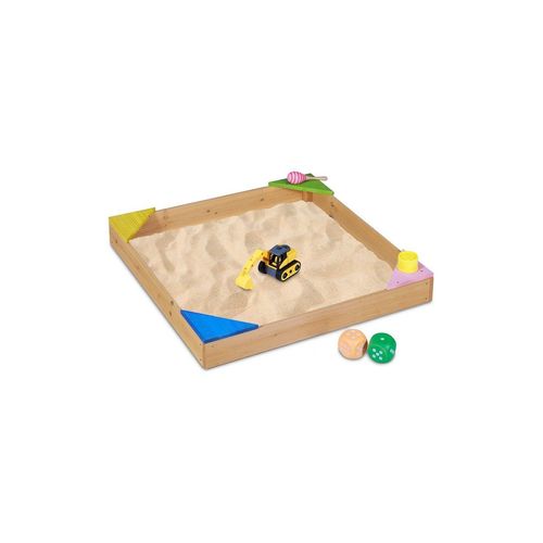 relaxdays Sandkasten »Sandkasten mit Ecksitzen