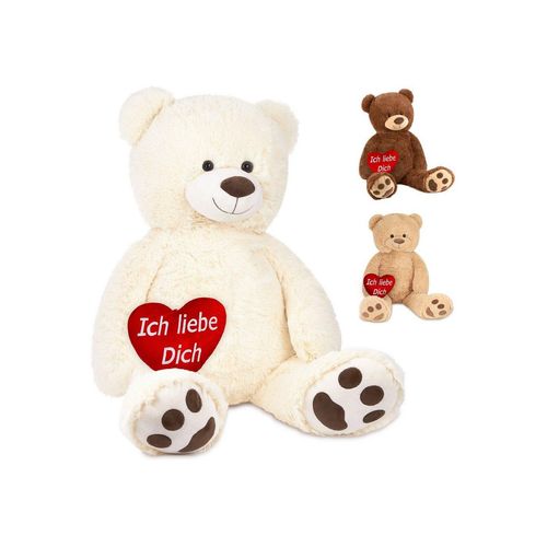 BRUBAKER Kuscheltier XXL Teddybär 100 cm groß mit Herz Ich liebe dich (Valentinstagsgeschenk