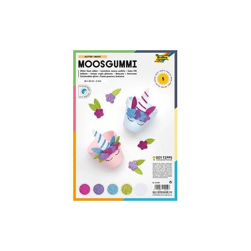 folia Moosgummi Glitter Magic mehrfarbig 5 Bogen