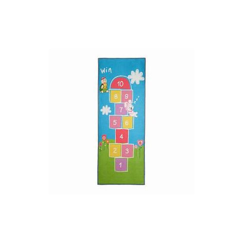 relaxdays Spielteppich Hüpfspiel blau/bunt 70,0 x 180,0 cm