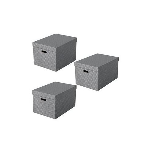 3 Esselte Home Aufbewahrungsboxen 50,0 l grau 35,5 x 51,0 x 30,5 cm