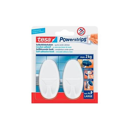 tesa Powerstrips Klebehaken für max. 2,0 kg 3,8 x 7,0 cm, 2 St.