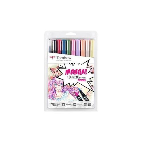 Tombow ABT Manga Shojo Dual Brush-Pens farbsortiert, 1 Set