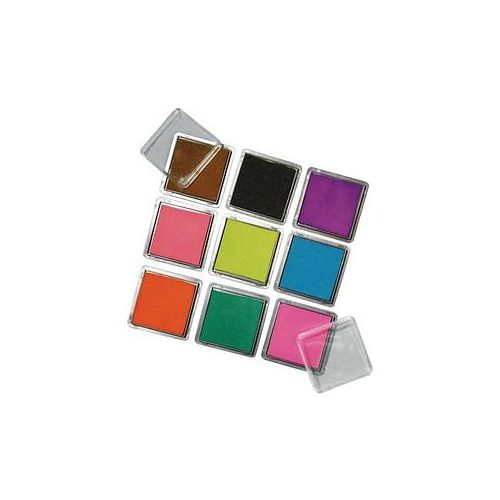 Rayher Stempelkissen Scrapbooking-Set 9 Farbtöne 3,5 x 3,5 cm