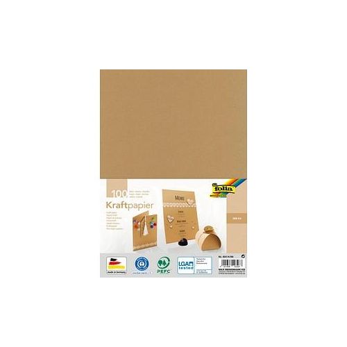 folia Tonpapier Kraftpapier braun 120 g/qm 100 Blatt