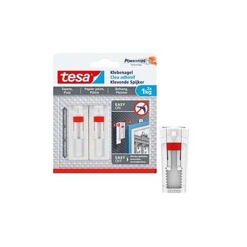 tesa Powerstrips Klebenägel für max. 1,0 kg 2,4 x 6,4 cm, 2 St.