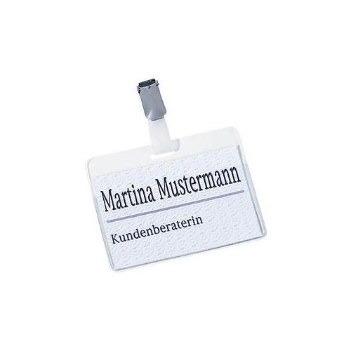 5 DURABLE Namensschilder mit Clip 9,0 x 6,0 cm