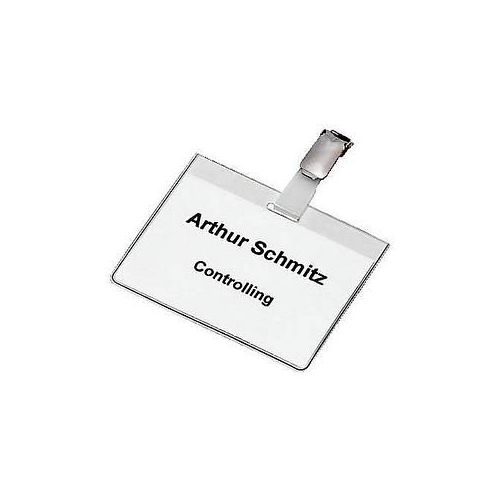 5 DURABLE Namensschilder mit Clip 9,0 x 6,0 cm