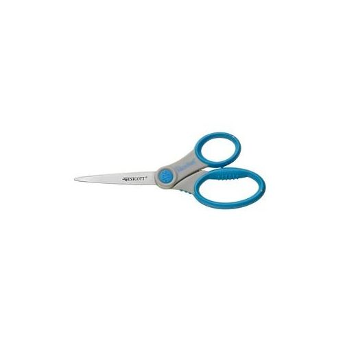 WESTCOTT Papierschere Microban Softgrip grau-blau 18,0 cm