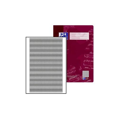 OXFORD Notenheft Lineatur 14 Notenlineatur mit Hilfslinien DIN A4 ohne Rand, 8 Blatt
