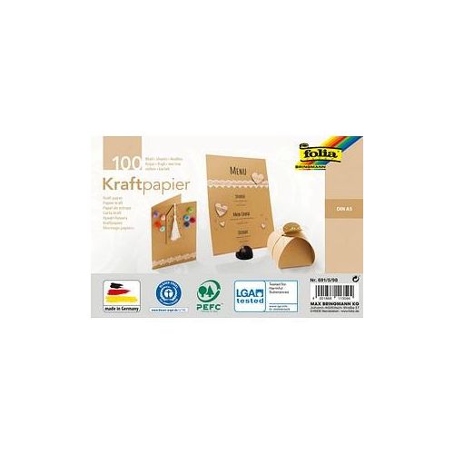 folia Tonpapier Kraftpapier braun 120 g/qm 100 Blatt