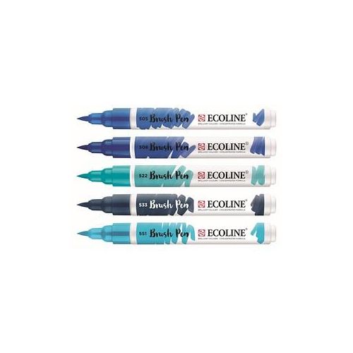 Talens ECOLINE® Brush-Pens blau, 5 St.