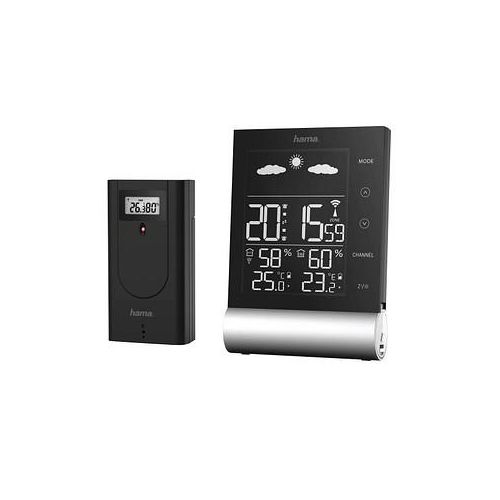 hama Black Line Wetterstation schwarz