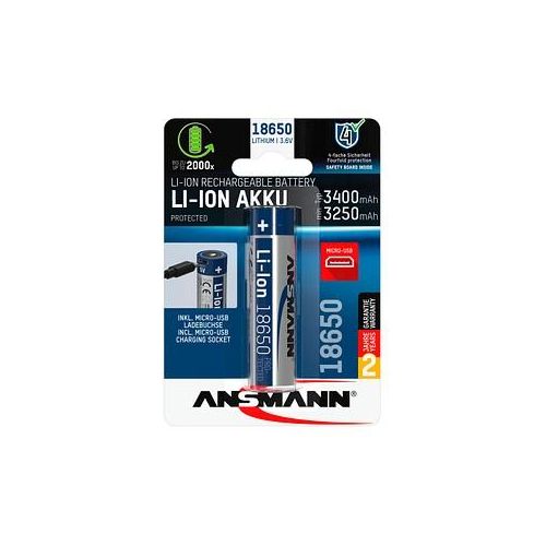 ANSMANN Akku 18650 Micro-USB 18650 3.400 mAh