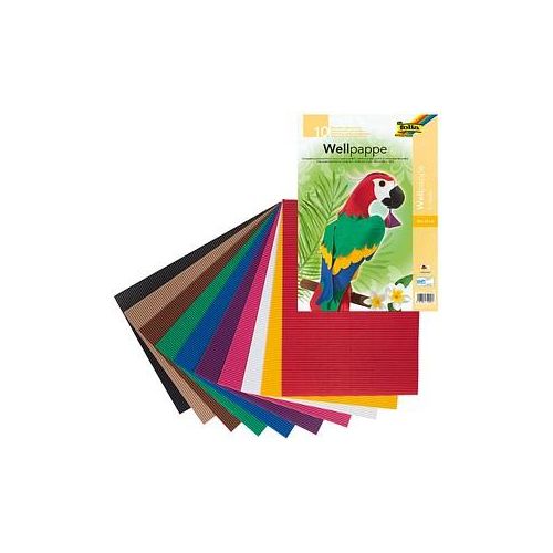 folia Bastelwellpappe E-Welle farbsortiert 1 Pack