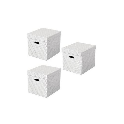 3 Esselte Home Aufbewahrungsboxen 33,0 l weiß 32,0 x 36,5 x 31,5 cm