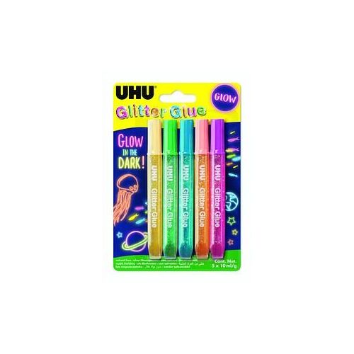 5 UHU Glow in the dark Klebestifte 5x 10,0 ml