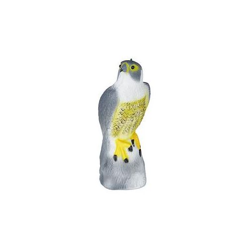 relaxdays Vogelschreck Falke sitzend grau 17,0 x 19,0 x 40,5 cm