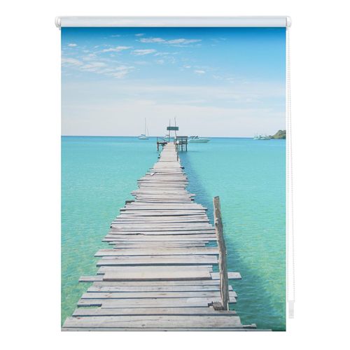 Lichtblick Rollo Klemmfix, ohne Bohren, blickdicht, El Mar - Blau