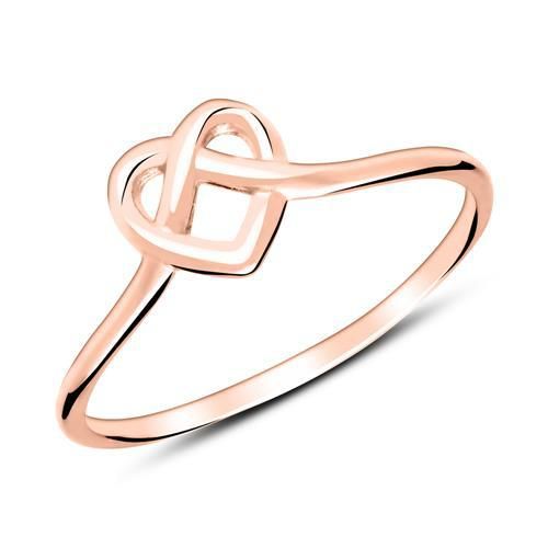 Ring Herz aus rosévergoldetem Sterlingsilber