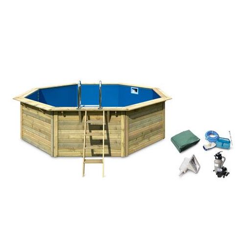 Karibu Gartenpool-Set »Modell 1« - Blau - Edelstahl