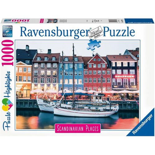 Ravensburger Puzzle Kopenhagen, Dänemark, 1000 Puzzleteile, Made in Germany, FSC® - schützt Wald - weltweit, bunt