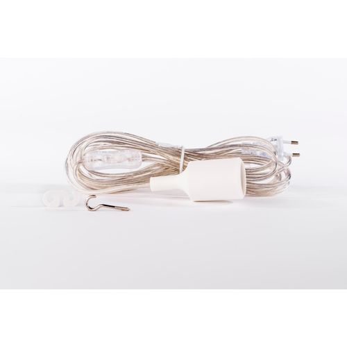 Parus by Venso E27 Lampenfassung 4m Kabel Transparent, Eurostecker, Venso Ecosolutions Lampenfassung E27 mit Kabel für E27 LED Lampe, Bulb Holder, Kabel für Lampe, Fassung E27