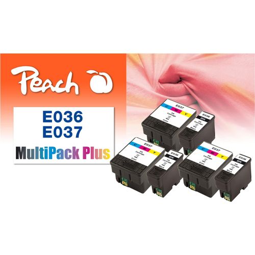 Peach E36 6 Druckerpatronen bk ersetzt Epson T036, T037 für z.B. Epson Stylus C 42, Epson Stylus C 42 Plus, Epson Stylus C 42 S, Epson Stylus C 42 SX