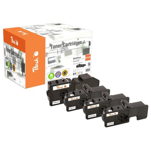 Peach K5230 4 Toner (bk, c/m/y) ersetzt Kyocera TK-5230 für z.B. Kyocera ECOSYS M 5521 cdn, Kyocera ECOSYS M 5521 cdw, Kyocera ECOSYS P 5021