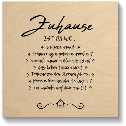 Artland Holzbild Zuhause II, Sprüche & Texte (1 St), beige