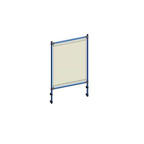 Infektionsschutzrahmen 5940 für fetra Transportgeräte, Stahlrohr/PVC-Folie, brillantblau RAL 5007/glasklar, L 916 x B 49 x H 1410 mm