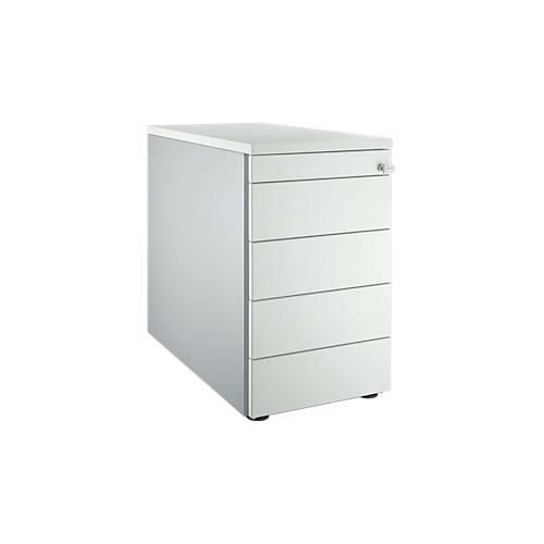 Schäfer Shop Genius Standcontainer 13333, mit Griffnut, B 435 x H 717 mm, weißalu/lichtgrau/lichtgrau