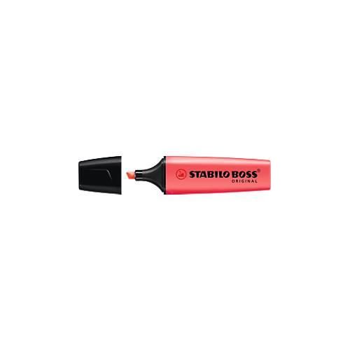 Textmarker STABILO® BOSS Original, Keilspitze, lichtbeständig, schnell trocknend, rot, 10 Stück