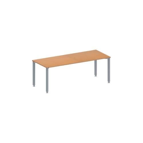 Schäfer Shop Genius Konferenztisch MODENA FLEX, Rechteck, 4-Fuß Quadratrohr, B 2000 x T 800 x H 720-840 mm, Buche/weißaluminium RAL 9006
