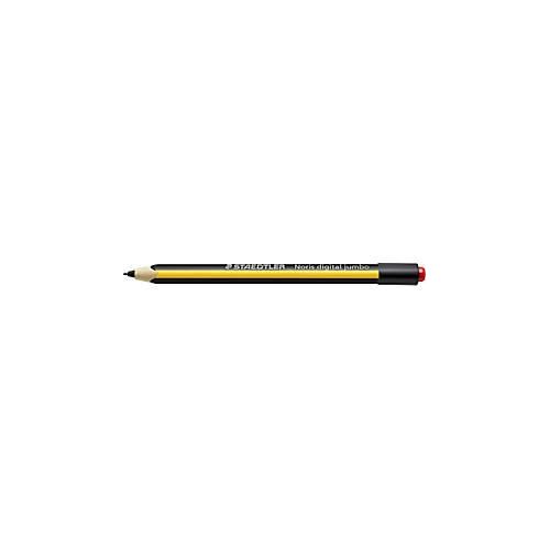 Eingabestift STAEDTLER Noris® Digital Jumbo, für EMR-fähige Endgeräte, austauschbare Spitze, 4096 Druckstufen, Handballenerkennung, digitales Radiergummi, Dreikant, nachhaltiger Holzwerkstoff, schwarz-gelb