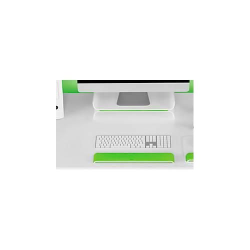 Leitz® Ergo WOW Handgelenkauflage für Tastauren, ergonomisch, 2-stufig höhenverstellbar, L 437 x B 71 x H 21 mm, weiß/grün