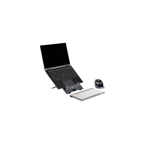 Laptop Ständer Bakker Elkhuizen Ergo-Q 160, für Laptops & Tablets bis 17”, ergonomisch, B 215 x T 266 x H 7,5 mm, Aluminium, dunkelgrau-matt