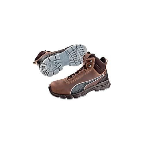 Sicherheitsschuh Puma® Safety Condor Brown Mid, S3 ESD SRC, EN ISO 20345:2011, FAP®-Durchtrittschutz, Stahlkappe, knöchelhoch, braun-schwarz, Größe 44