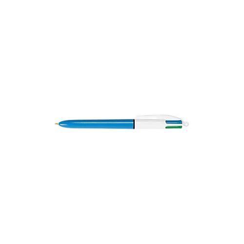 BIC Vier-Farben-Kugelschreiber, 0,4 mm, 1 Stück, schwarz/blau/rot/grün