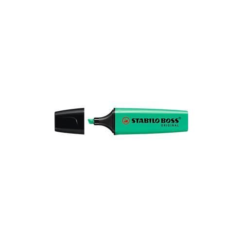 Textmarker STABILO® BOSS Original, Keilspitze, lichtbeständig, schnell trocknend, türkis, 10 Stück