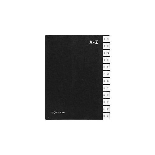 Pultordner PAGNA, für DIN A4, alphabetisch, 24 Fächer, Manilakarton, schwarz