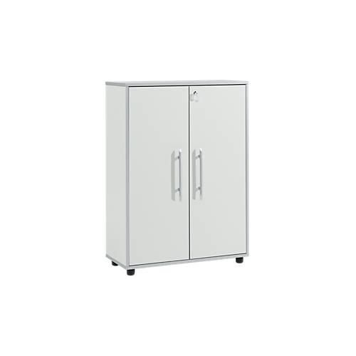 Schäfer Shop Select Aktenschrank Moxxo IQ, Holz, 2 Böden, 3 OH, B 801 x T 362 x H 1115 mm, abschließbar, lichtgrau