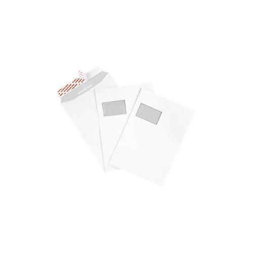 Schäfer Shop Genius Versandtaschen, DIN C4, mit Fenster, haftklebend, 120 g/m², 250 Stück, offset-weiß